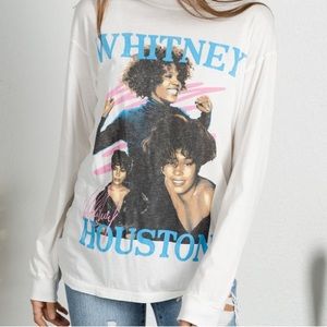 DAYDREAMER WHITNEY HOUSTON DANCE LONG SLEEVE TEE VINTAGE WHITE